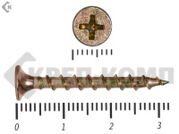 Саморез жёлтый цинк PH-2, по дереву 3,5х32 (100шт)