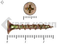 Саморез жёлтый цинк PH-2, по дереву 3,5х25 Фасовка (1000шт)
