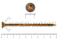 Саморезы Конструкционные, потай Torx, желтый цинк   6.0х 90 мм КРЕП-КОМП (100 шт)