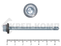 Саморез кровельный цинк, с шайбой EPDM, 5,5х 65 К КРЕП-КОМП (100шт) Фасовка