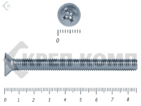 Винт потайной,цинк DIN965 5х 85 Фасовка (180шт)