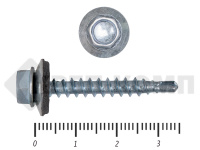 Саморез кровельный цинк, с шайбой EPDM, 4,8х35 К КРЕП-КОМП (3000шт)