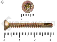 Саморез оконный со сверлом, Жёлтый цинк, под автомат 3,9х32 Kn (10000шт)