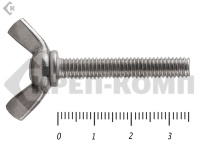 Винт-барашек, американский тип НЕРЖАВЕЙКА DIN 316 А2 6х35 (25 шт)