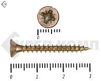 Саморез желтый цинк POZY 3,5х30 Фасовка (1000шт)