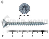 Саморез белый цинк POZY 4,5х45 Фасовка (500шт)