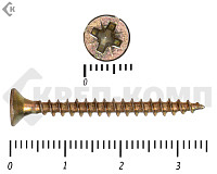 Саморез желтый цинк POZY 3,5х35 Фасовка (1000шт)